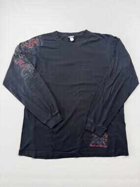 Speed And Strength Shirt Mens Large Black Long Sleeve Bull Graphic Tee Moto